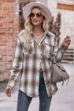 Plaid Button-Front Blouse