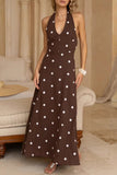 Dot Pattern Halter Casual Dress