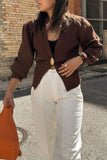 Elegant V-Neck Cardigan with Statement Button