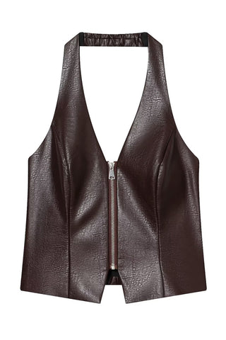Front-Zip Sleeveless Top