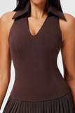 Collared V-Neck Tank Top