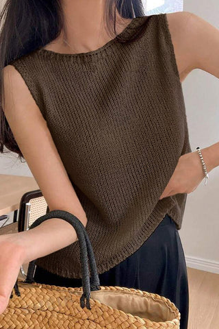 Sleek Sleeveless Knit Tank Top