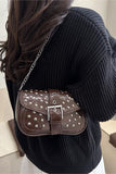 Studded Chain Strap Shoulder Bag