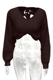 Cropped V-Neck Sweater