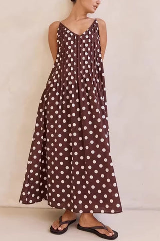 Polka Dot Casual Maxi Dress