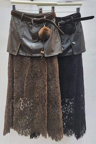Elegant Lace Overlay Skirt
