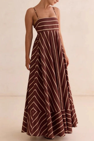 Striped Spaghetti Strap Maxi Dress