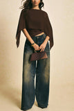 Draped Top with Asymmetric Sleeves