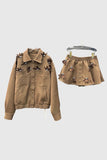 Embellished Buttoned Mini Skirt