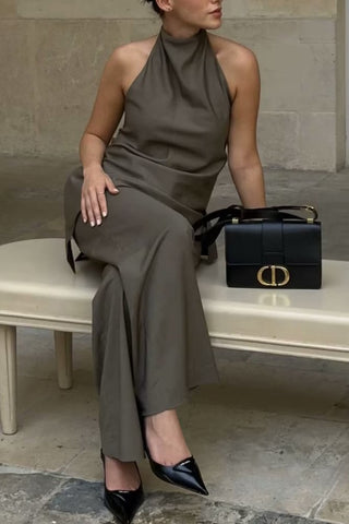 Asymmetrical Draped Top and Pants Set