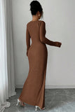 Elegant Long-Sleeve Asymmetrical Dress
