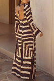Geometric Long Sleeve Casual Dress
