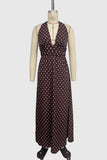 Polka Dot Halter Casual Dress