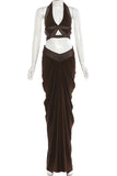 Elegant Halter Skirt Set