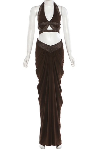Elegant Halter Skirt Set