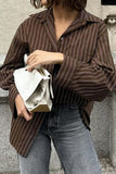 Pinstripe Button-Up Blouse