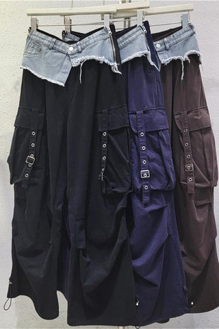 Dual-Tone Utility Cargo Pants