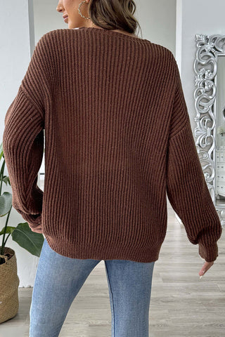 Pearl Accented V-Neck Sweater