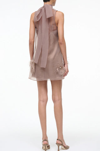 Feather Embellished Casual Dress