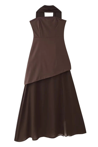 Elegant Halter-Neck Casual Dress