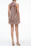 Feather-Embellished Sleeveless Dress