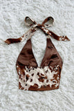 Tie-Neck Lace-Up Crop Tank