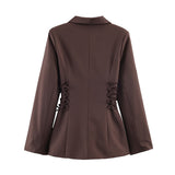 Double-Breasted Corset Detail Blazer