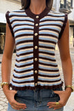 Button-Up Striped Sweater Vest