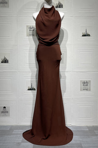Elegant Draped Evening Gown