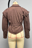 Pleated Shoulder Belted Blazer