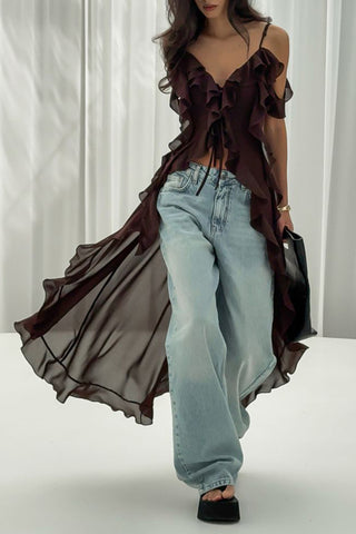 Ruffled Off-Shoulder Midi Dress