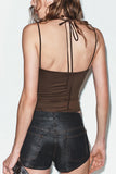 Lace-Trim Bodysuit with Spaghetti Straps