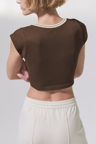 Stylish Scoop Neck Crop Top