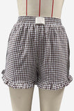 Ruffled Gingham Casual Shorts