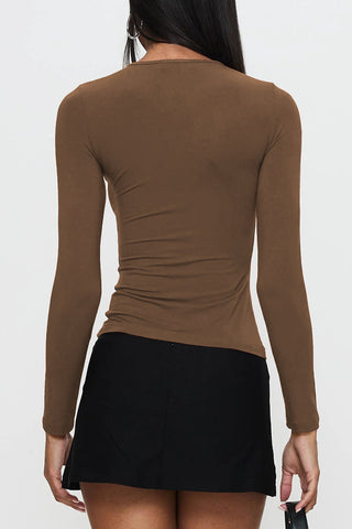 Stylish Ring Detail Long-Sleeve Top