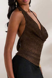 Sequin Draped Halter Tank Top