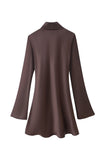 Elegant V-Neck Casual Dress with Scarf Detail