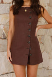 Button-Detail Mini Sundress