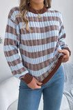 Striped Knit Sweater with Ribbed Trim