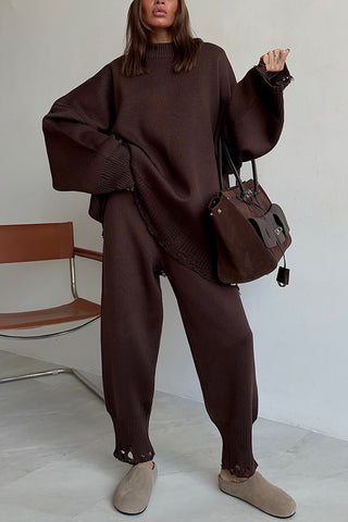 Relaxed Fit Sweater and Pants Set
