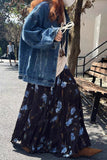 Artistic Print Floral Maxi Skirt