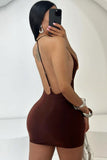 Deep Plunge Mini Dress