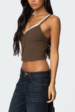Lace-Trim Bow Accent Camisole