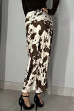 Patterned Elastic Waist Skirt