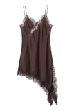 Asymmetrical Lace Trim Dress