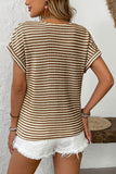 Striped Button-Front Casual Top