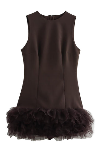 Sleeveless Casual Dress with Ruffle Hem
