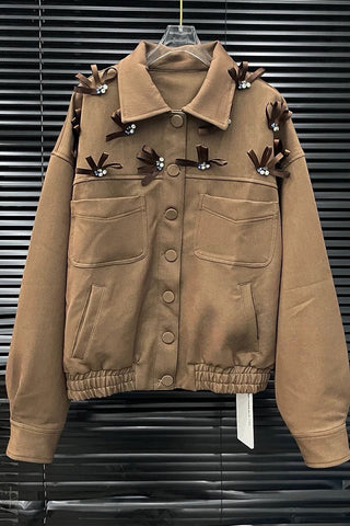 Embellished Button-Front Jacket
