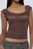Ruffled Square Neck Tank Top