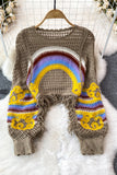 Rainbow Fringe Knit Sweater